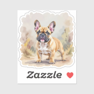 Französische Bulldogge Tan-Fawnfarbene Süße Franzö Aufkleber