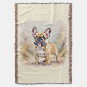 Französische Bulldogge Tan-Fawnfarbene Süße French Decke