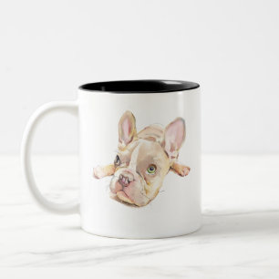 Französische Bulldogge Tasse, Geschenk für Hunde-M Zweifarbige Tasse