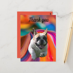 Französische Bulldogge thanks French Bulldog  Postkarte