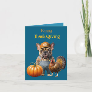 Französische Bulldogge Thanksgiving French Bulldog Feiertagskarte