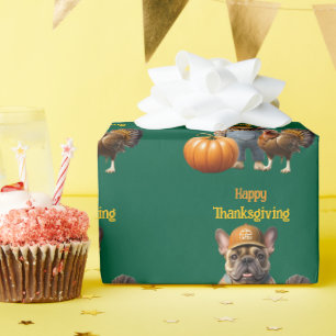 Französische Bulldogge Thanksgiving French Bulldog Geschenkpapier