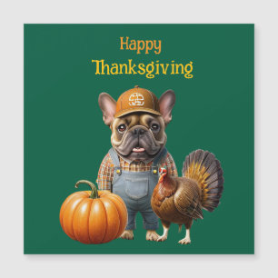Französische Bulldogge Thanksgiving French Bulldog Magnetkarte