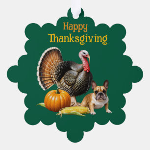 Französische Bulldogge Thanksgiving French Bulldog Ornament Karte