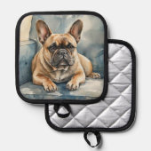 Französische Bulldogge Topflappen (Vorderseite/Rückseite)