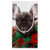 Französische Bulldogge tragender Weihnachtskragen Kleine Geschenktüte (Vorderseite)