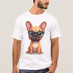 Französische Bulldogge trägt Brille Kopie T-Shirt