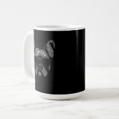 Französische Bulldogge Typografie Kaffeetasse (Vorderseite Links)