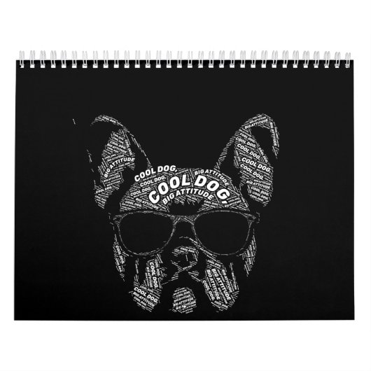 Französische Bulldogge Typografie Kalender (Titelbild)