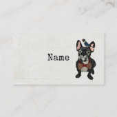 FRANZÖSISCHE BULLDOGGE u. BLAUE VOGEL Visitenkarte (Rückseite)