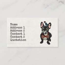 FRANZÖSISCHE BULLDOGGE u. BLAUE VOGEL Visitenkarte