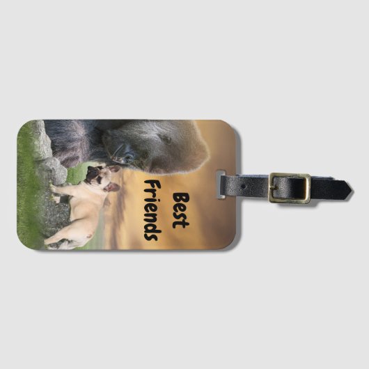 französische Bulldogge u. Gorilla Gepäckanhönger Gepäckanhänger (Vorderseite (Horizontal))