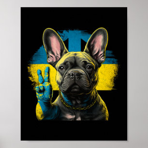 Französische Bulldogge Ukraine Frieden Und Liebe F Poster