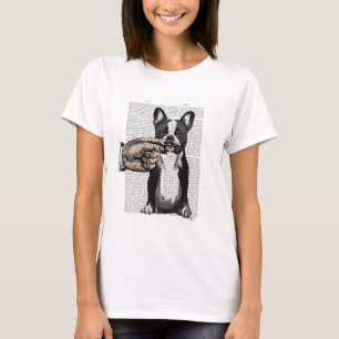 Französische Bulldogge und Fingerbart T-Shirt