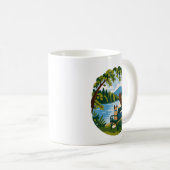 Französische Bulldogge und Hundemutter friedliche Kaffeetasse (VorderseiteRechts)