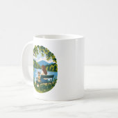 Französische Bulldogge und Hundemutter friedliche Kaffeetasse (Vorderseite Links)