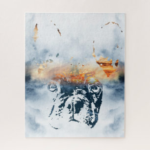 Französische Bulldogge und Landschaft verbinden a Puzzle