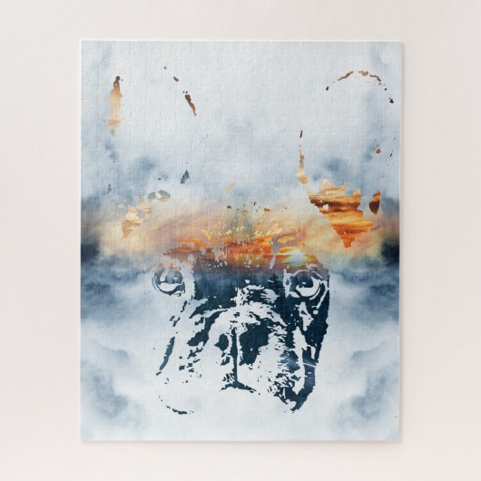 Französische Bulldogge und Landschaft verbinden ab Puzzle (Vertikal)