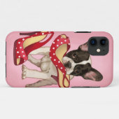 Französische Bulldogge und Tupfenschuh Case-Mate iPhone Hülle (Rückseite (Horizontal))