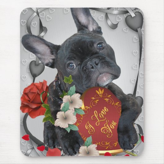 FRANZÖSISCHE BULLDOGGE Valentinsgruß Mousepad (Vorne)