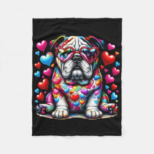 Französische Bulldogge Valentinstag Bulldogge Mama Fleecedecke