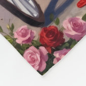 Französische Bulldogge Valentinstag  Fleecedecke (Ecke)