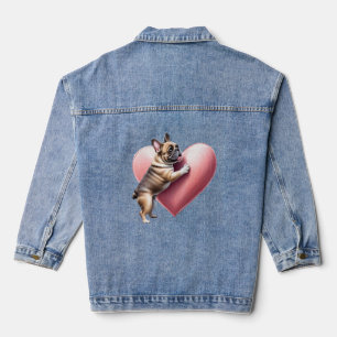 Französische Bulldogge Valentinstag French Bulldog Jeansjacke