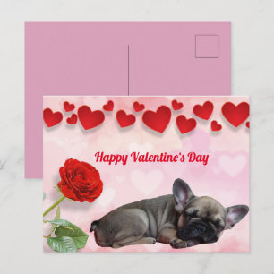 Französische Bulldogge Valentinstag French Bulldog Postkarte