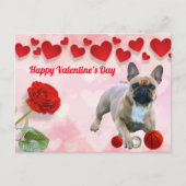 Französische Bulldogge Valentinstag French Bulldog Postkarte (Vorderseite)