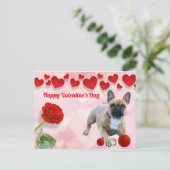 Französische Bulldogge Valentinstag French Bulldog Postkarte (Stehend Vorderseite)