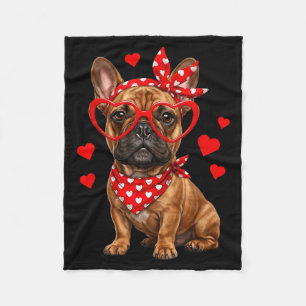 Französische Bulldogge Valentinstag Frenchie Liebh Fleecedecke