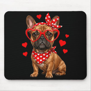 Französische Bulldogge Valentinstag Frenchie Liebh Mousepad