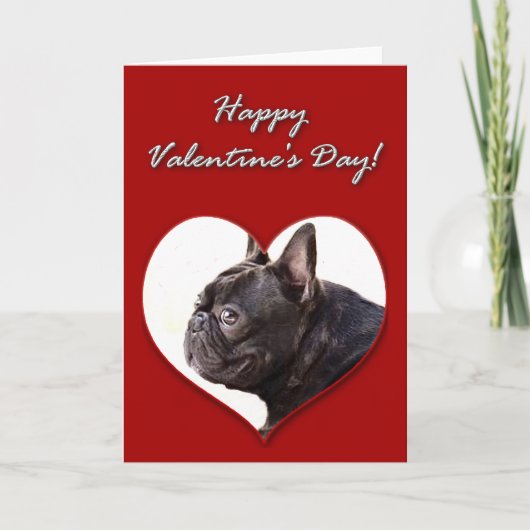 Französische Bulldogge Valentinstag-Karte Feiertagskarte (Vorderseite)