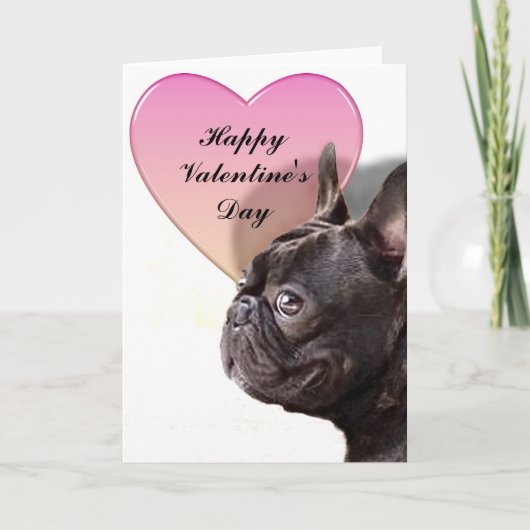 Französische Bulldogge Valentinstag-Karte Feiertagskarte (Vorderseite)