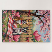 Französische Bulldogge Valentinstag Kunst Puzzle (Horizontal)
