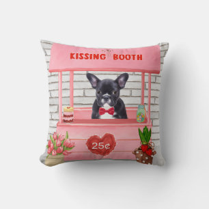 Französische Bulldogge Valentinstag Küssstand  Kissen