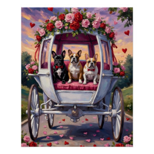 Französische Bulldogge Valentinstag Poster