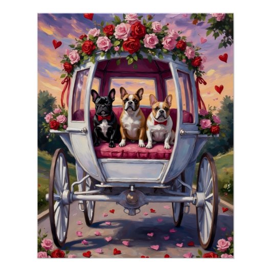 Französische Bulldogge Valentinstag Poster (Vorderseite)