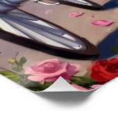 Französische Bulldogge Valentinstag Poster (Ecke)