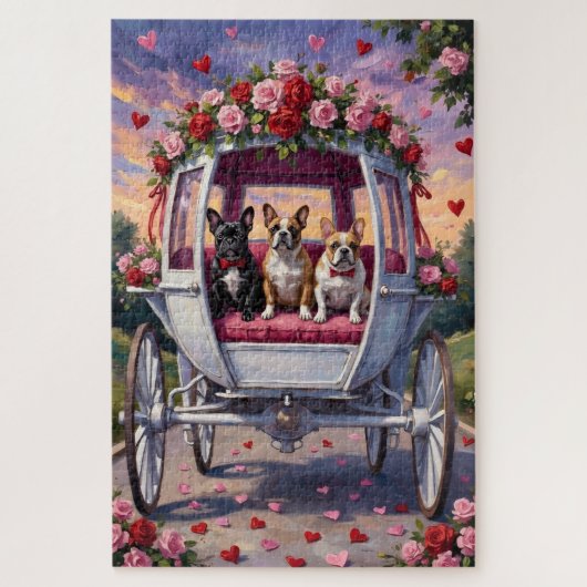 Französische Bulldogge Valentinstag Puzzle (Vertikal)