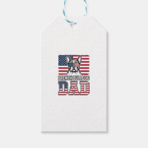 Französische Bulldogge Vater Patriotisch Vintage Geschenkanhänger