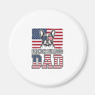 Französische Bulldogge Vater Patriotisch Vintage Magnet
