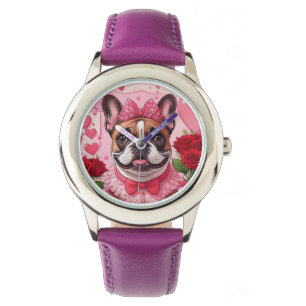 Französische Bulldogge Verliebt French Bulldog Armbanduhr