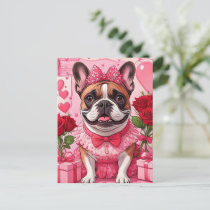 Französische Bulldogge Verliebt French Bulldog Feiertagspostkarte