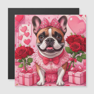 Französische Bulldogge Verliebt French Bulldog Magnetkarte