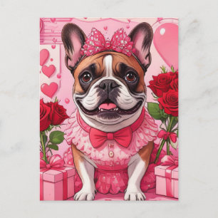 Französische Bulldogge Verliebt French Bulldog Postkarte