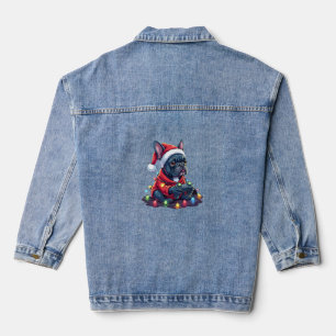 Französische Bulldogge Videospiel Controller Leich Jeansjacke