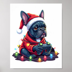 Französische Bulldogge Videospiel Controller Leich Poster