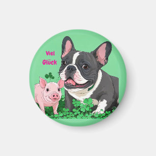 Französische Bulldogge viel Glück French Bulldog Magnet