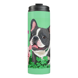 Französische Bulldogge viel Glück French Bulldog Thermosbecher